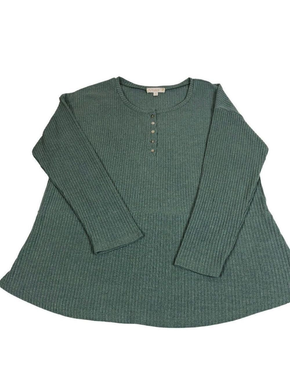 Weekend by Suzanne Betro Turquoise Sweater Top Size 1X